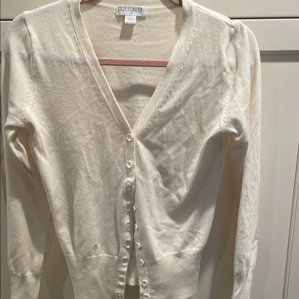 Cotton On Women's Cream Cardigan Sweater